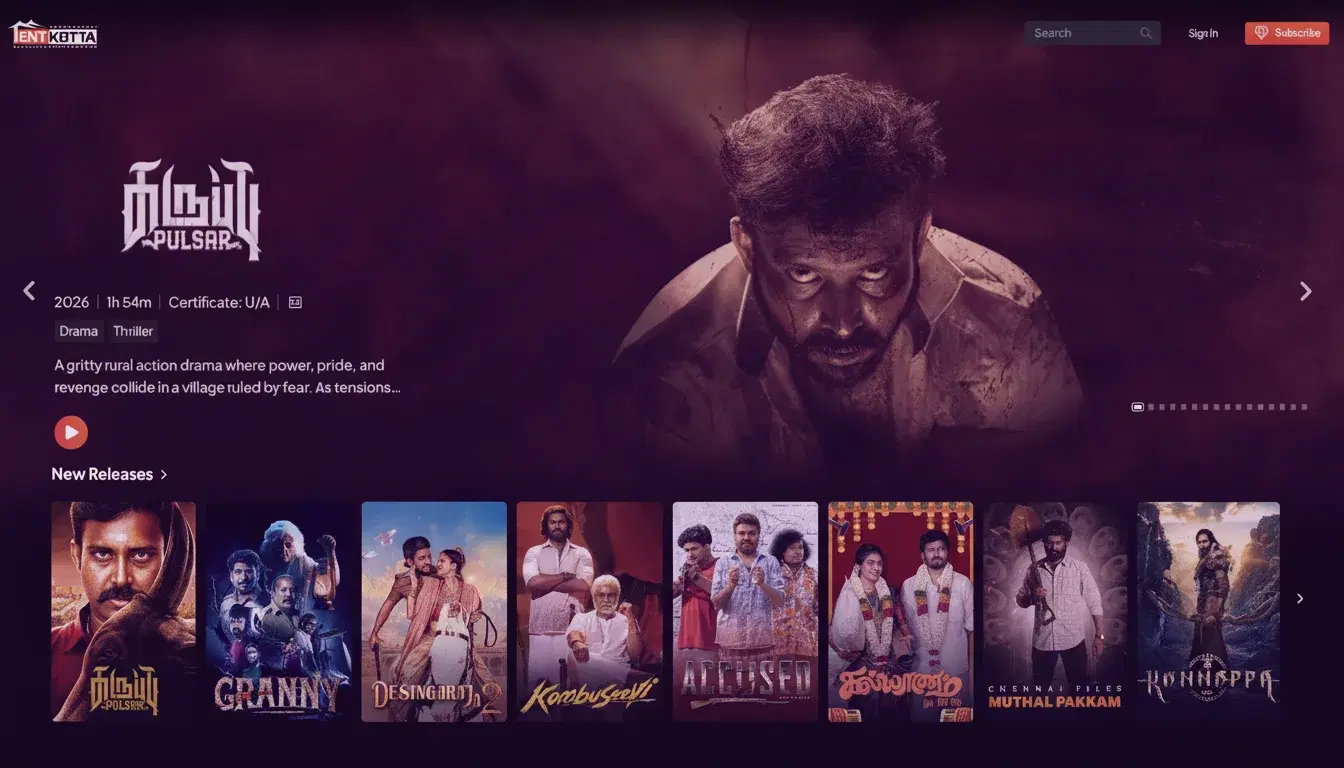 For Tamil diaspora viewers, Tentkotta delivers the films, the quality, and the consistency that keeps them coming back hero image